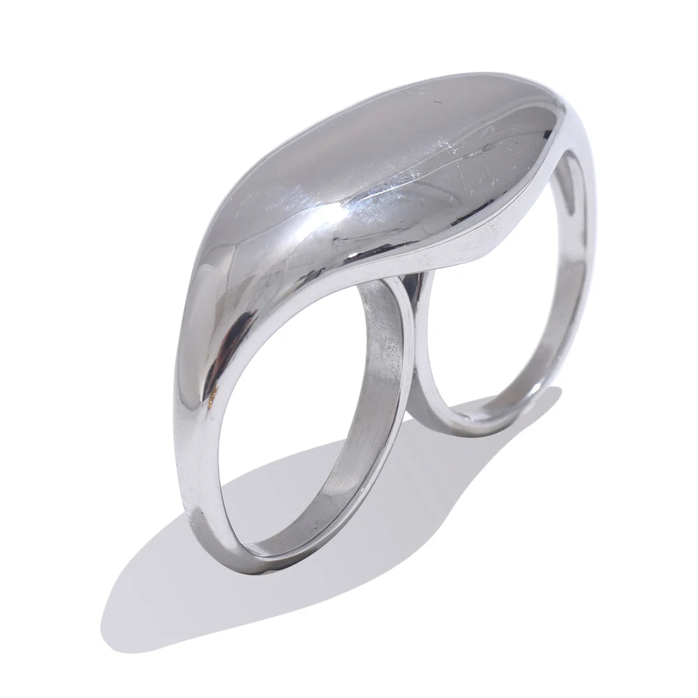 Stainless Steel Double Finger Ring