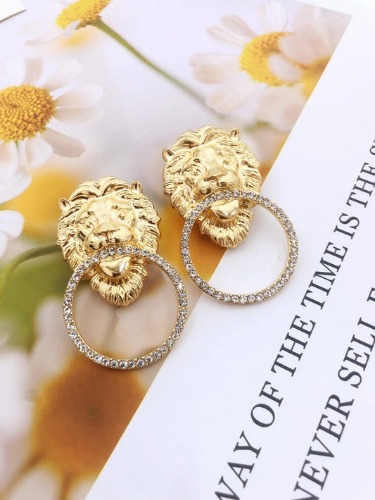 Lion Hoop Earrings