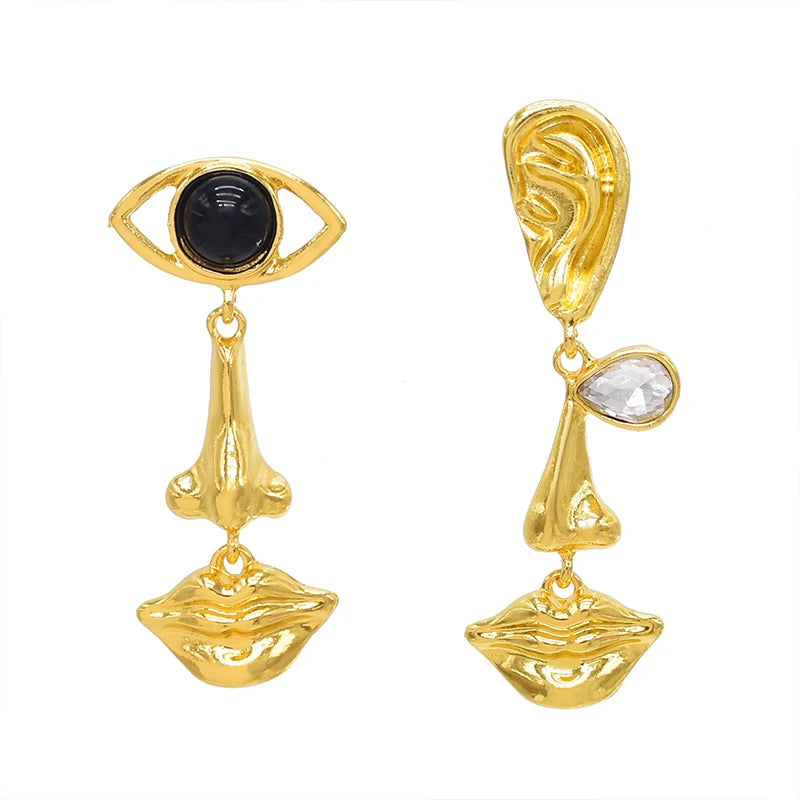 Long Face Dangle Earrings