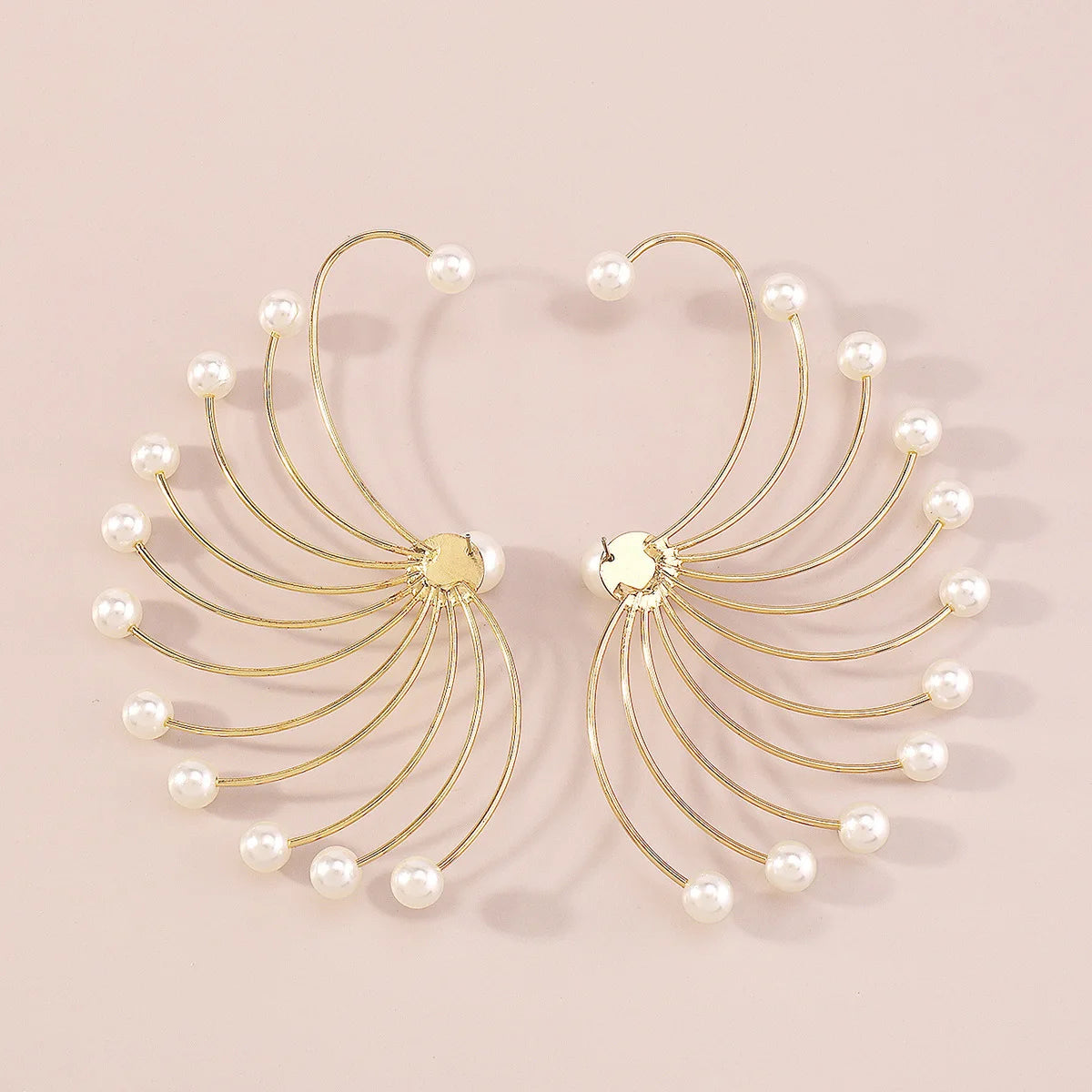 Fan Shaped Pearl Earrings