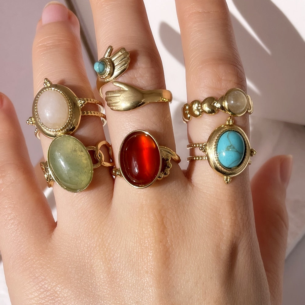 Bohemian Natural Stones Rings