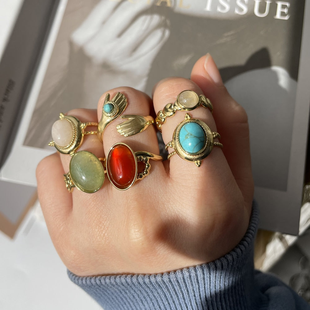 Bohemian Natural Stones Rings