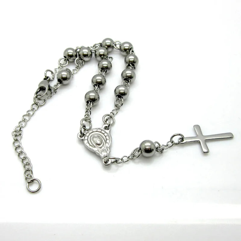 Cross Pendant Rosary Bracelet