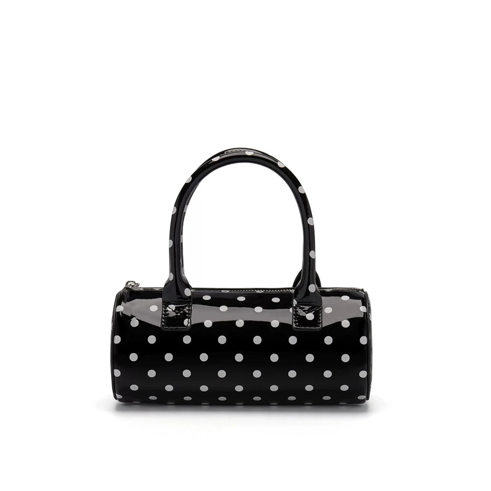 Polka Dot Round Cylinder Handbag