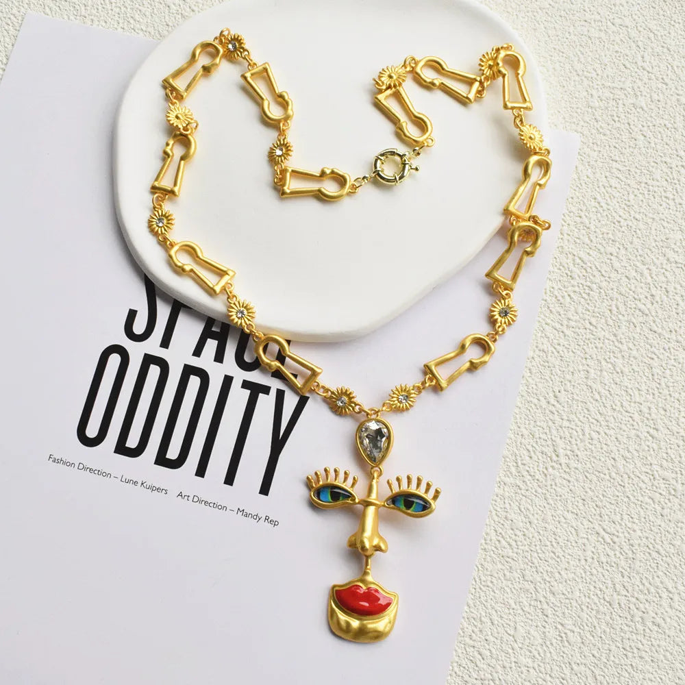 Red Lips Pendant Necklace