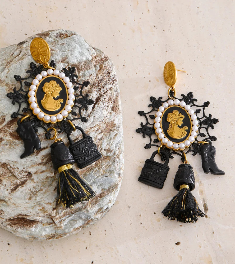 Portrait Tassel Drop Earrings
