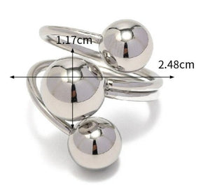 Silver Adjustable Open Rings