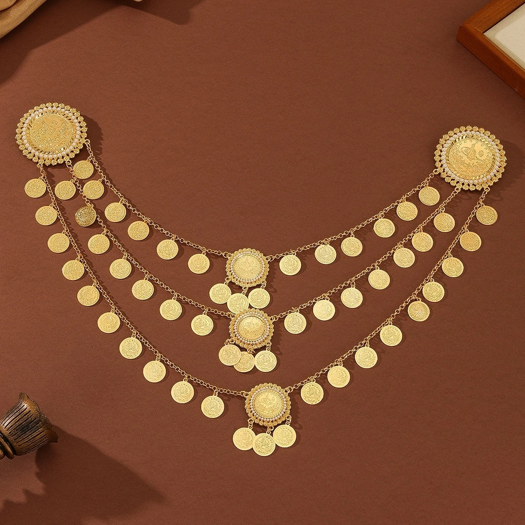 Coin Tassel Bib Necklace