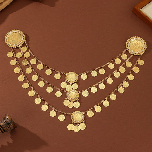 Coin Tassel Bib Necklace