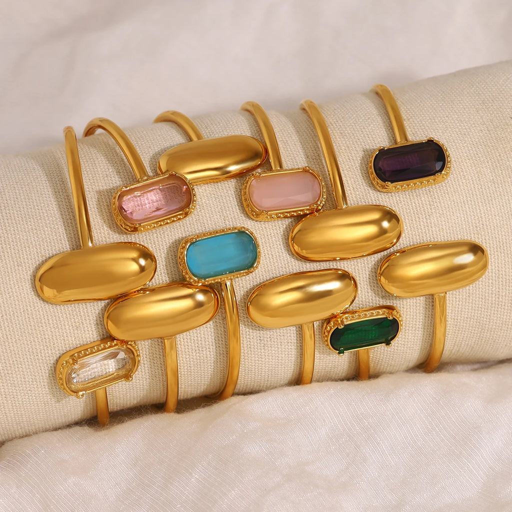 18K Gold Plated Stainless Steel Cuff Bracelet