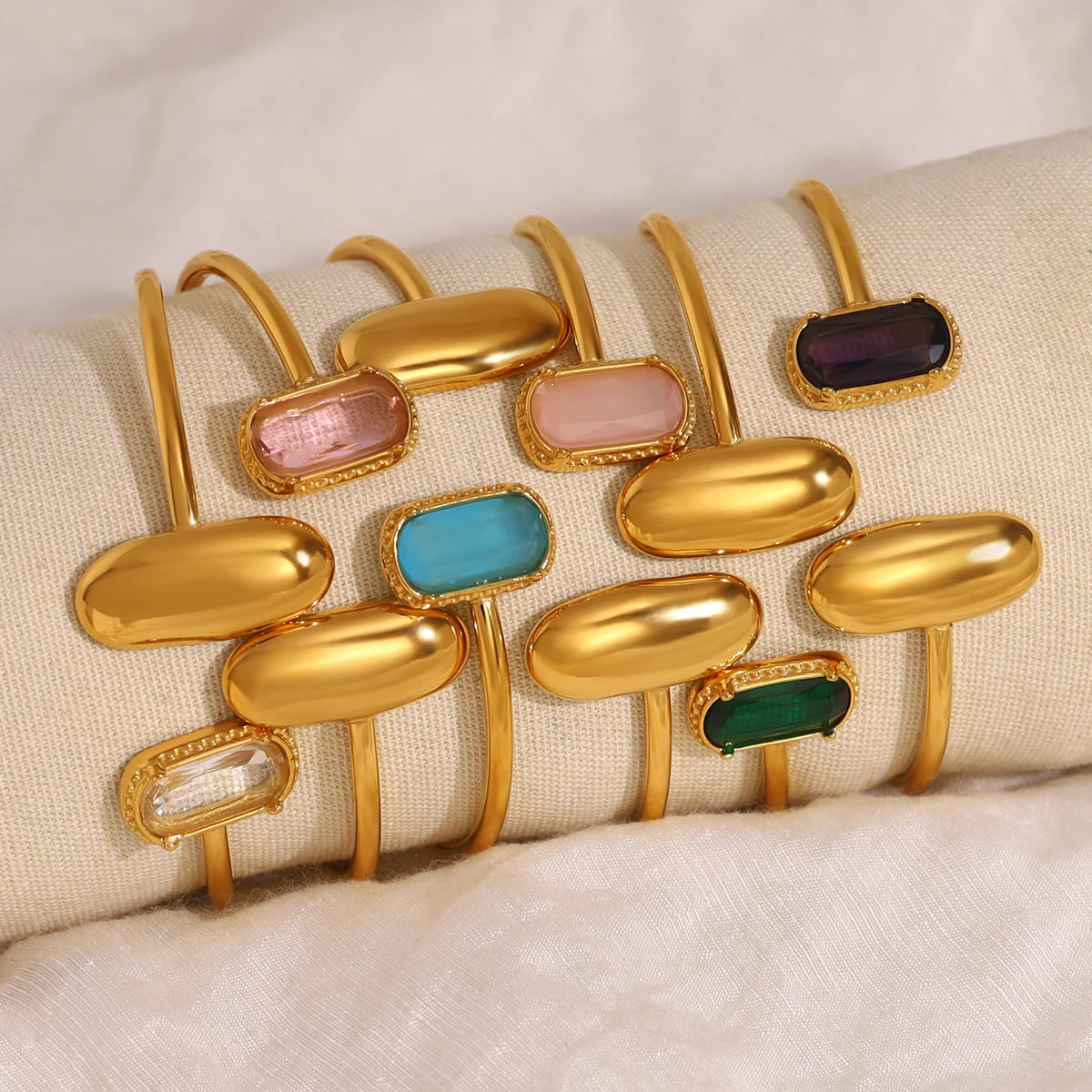 18K Gold Plated Stainless Steel Cuff Bracelet