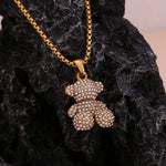 Load image into Gallery viewer, 18K Gold Plated Water Resistant Bear Necklace
