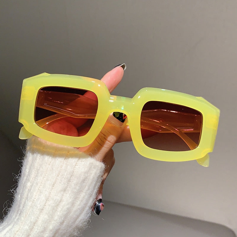 Vintage Thick Square Jelly Sunglasses