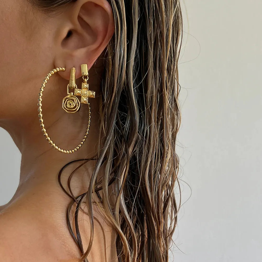 Cross Drop Earrings