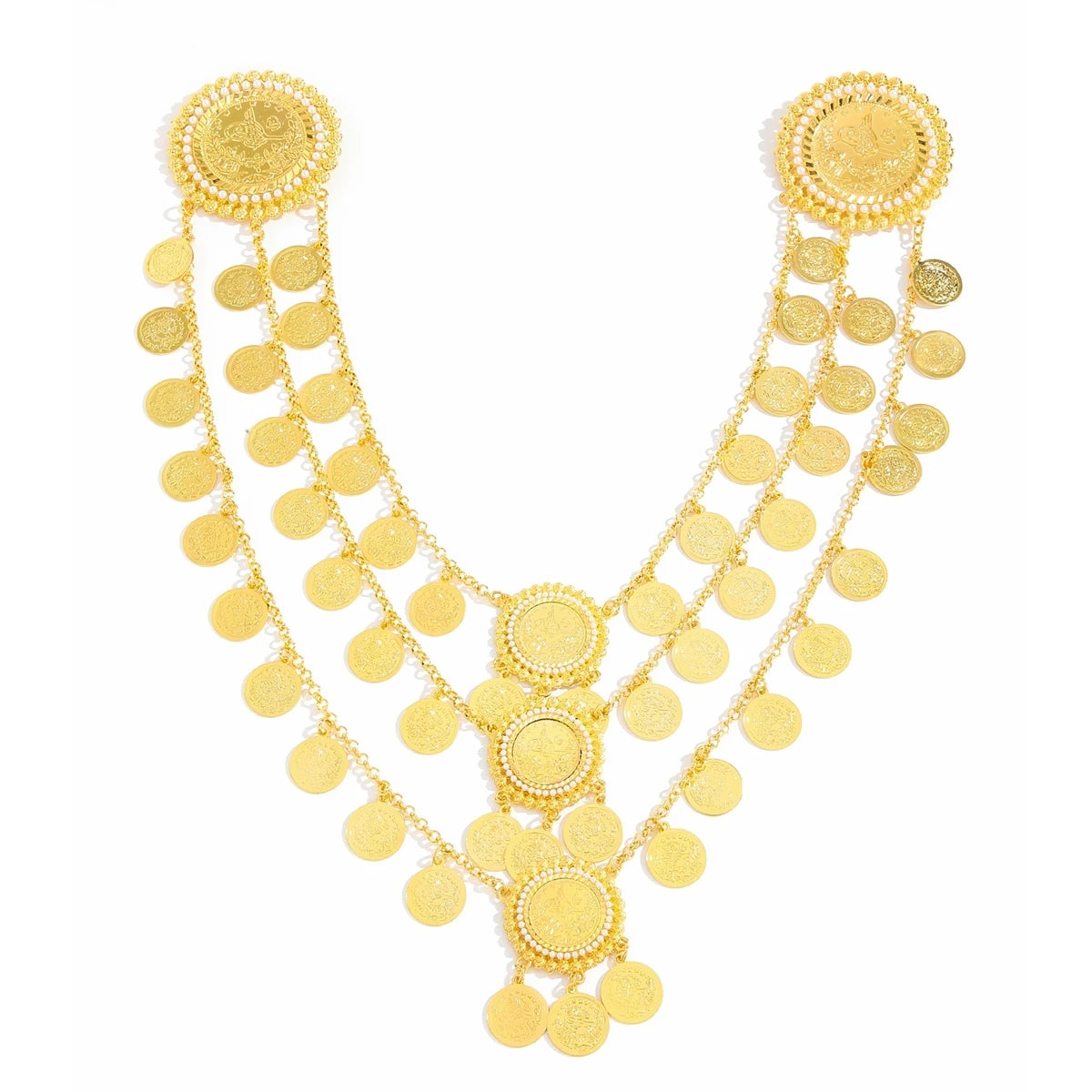 Coin Tassel Bib Necklace