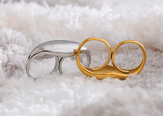 Stainless Steel Double Finger Ring