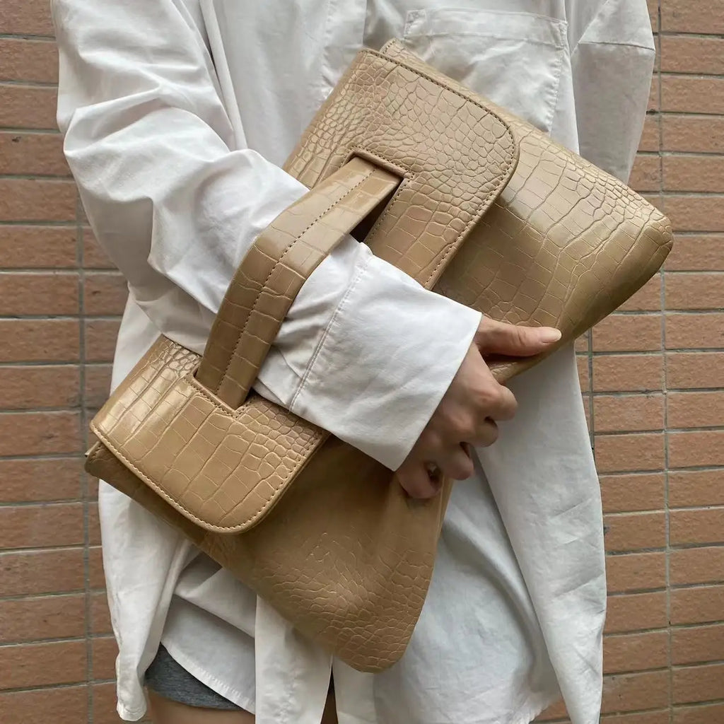 Crocodile Flip Top Handbag