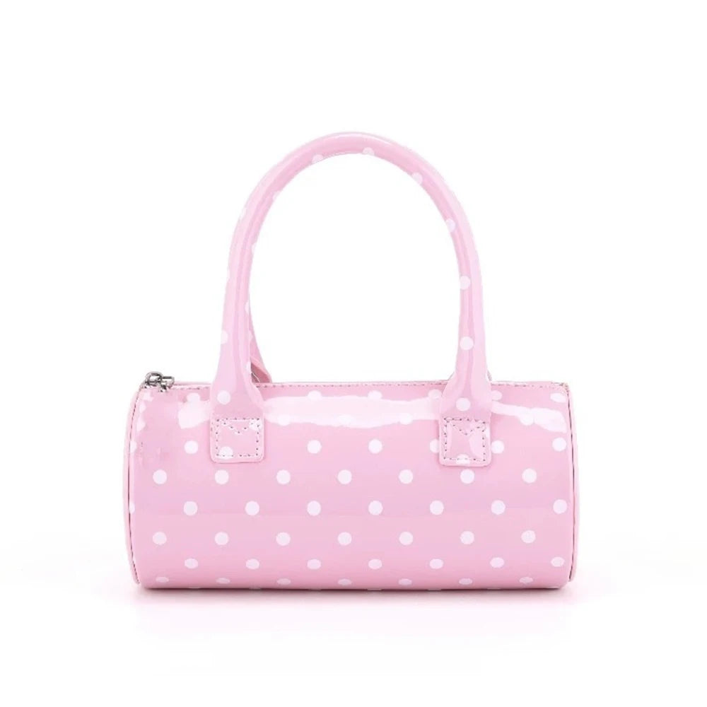 Polka Dot Round Cylinder Handbag