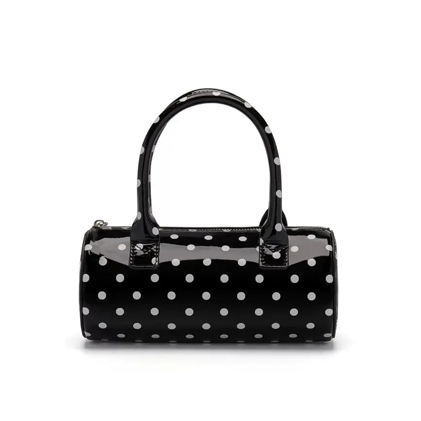 Polka Dot Round Cylinder Handbag