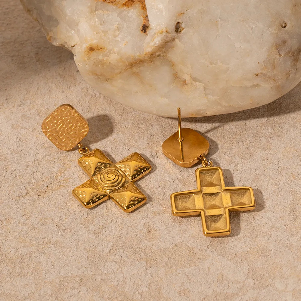 Cross Drop Earrings