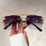 Lade das Bild in den Galerie-Viewer, Vintage Rimless Double Bridge Gradient Sunglasses
