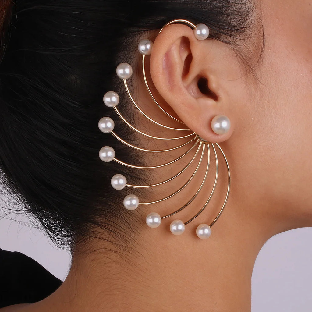 Fan Shaped Pearl Earrings
