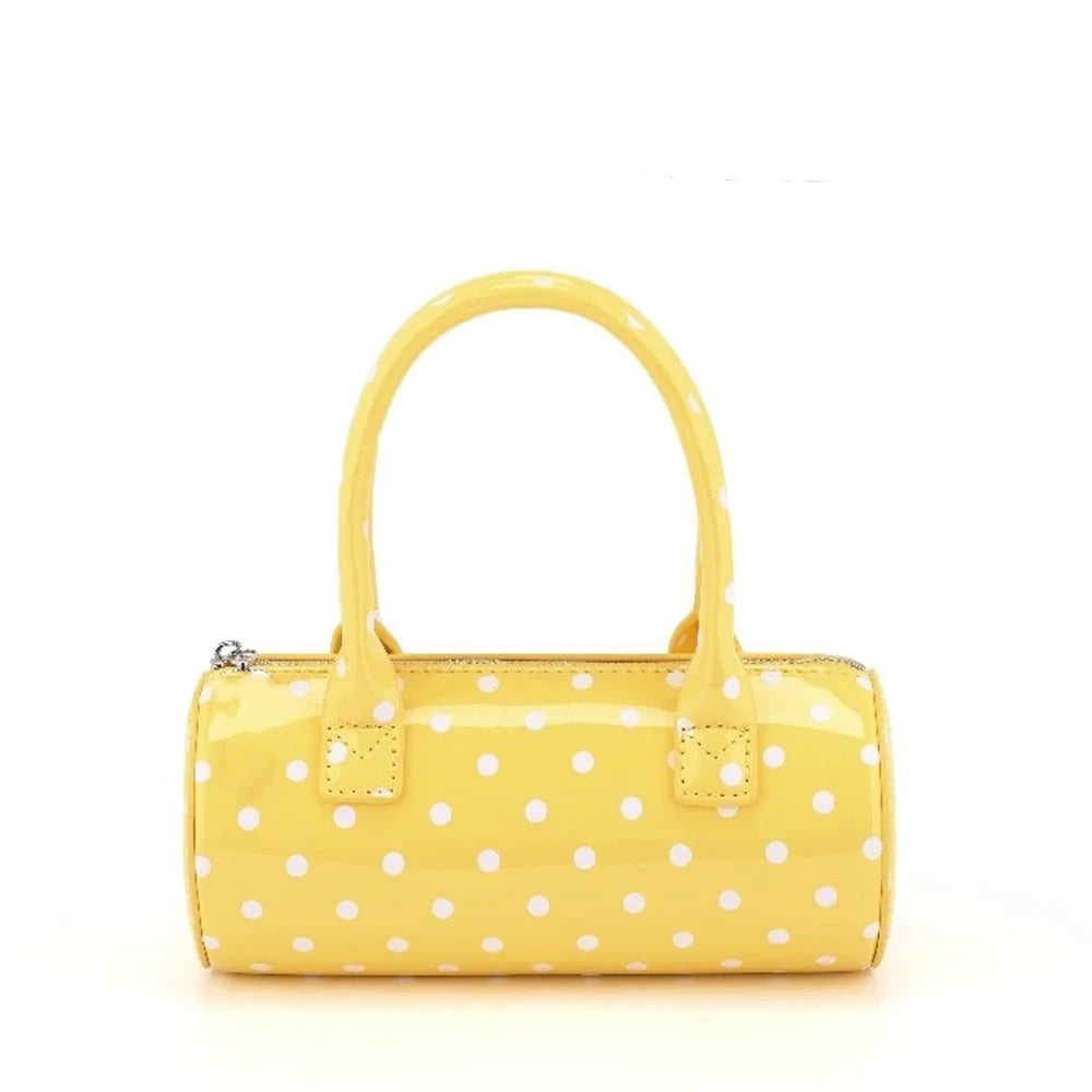 Polka Dot Round Cylinder Handbag