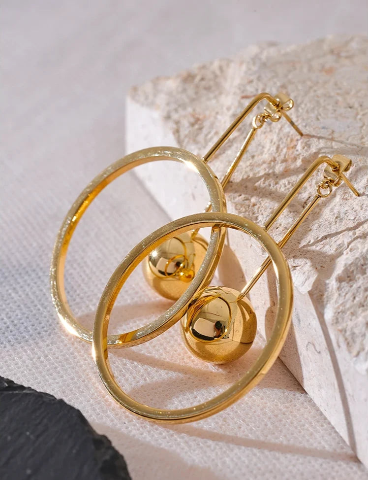 Hollow Ball Drop Earrings