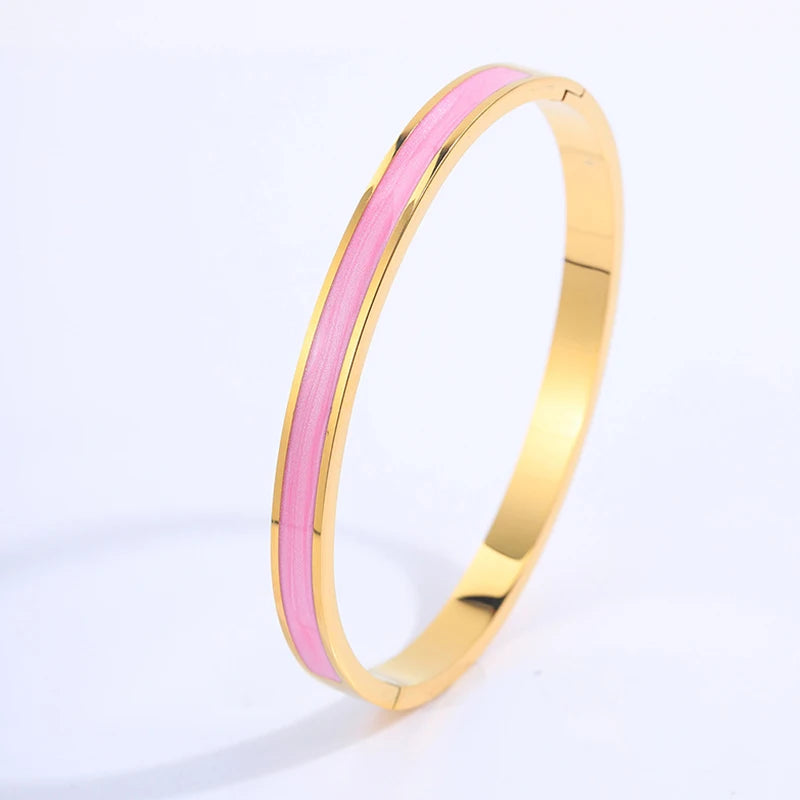 Pink Crystal Stackable Bracelets