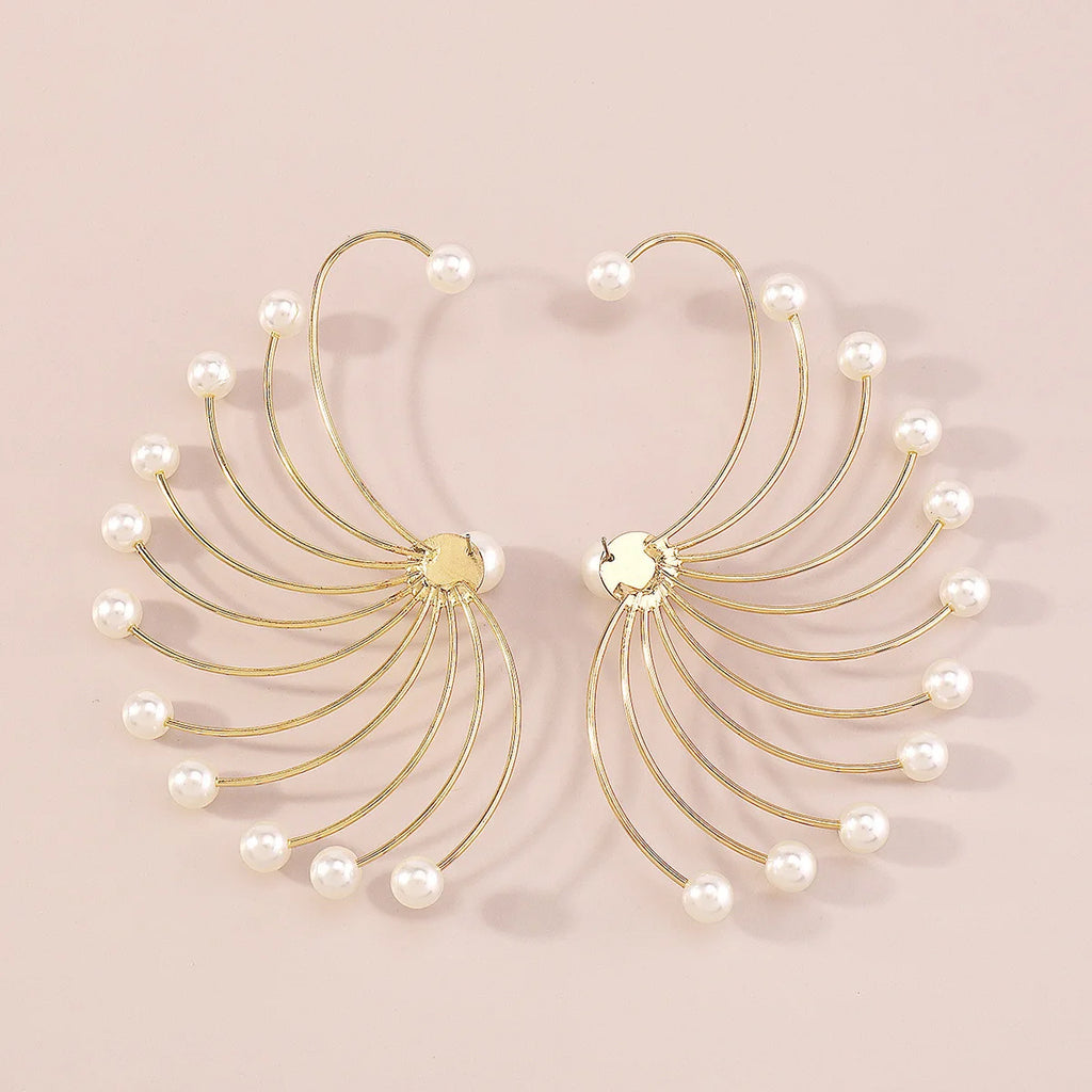 Fan Shaped Pearl Earrings