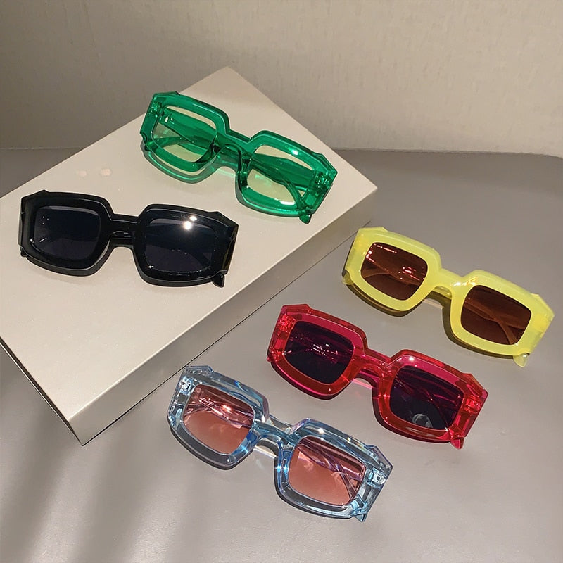 Vintage Thick Square Jelly Sunglasses