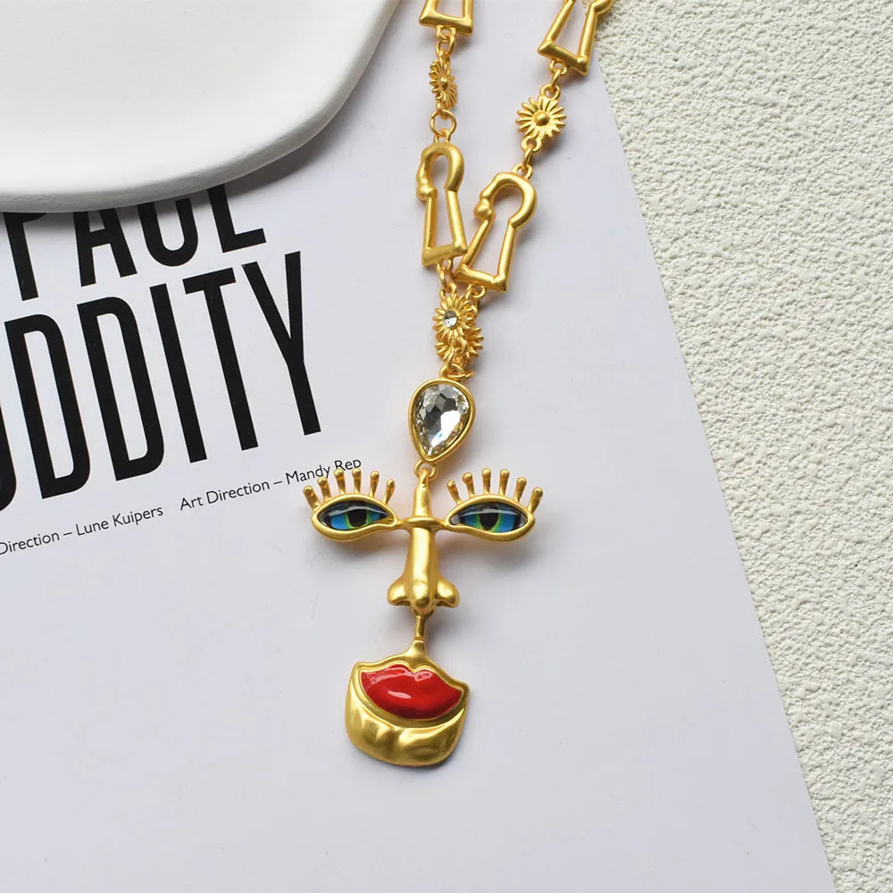 Red Lips Pendant Necklace