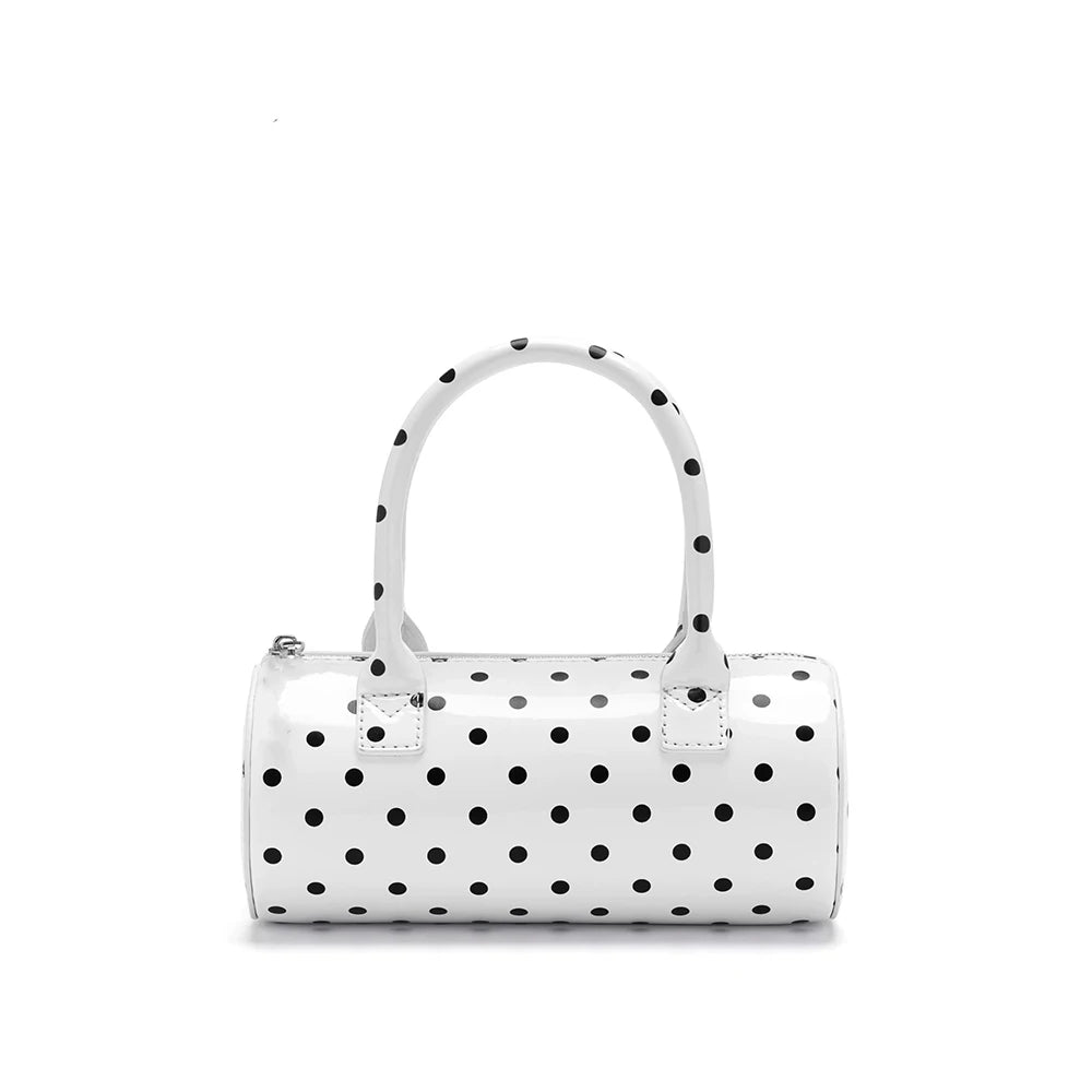 Polka Dot Round Cylinder Handbag