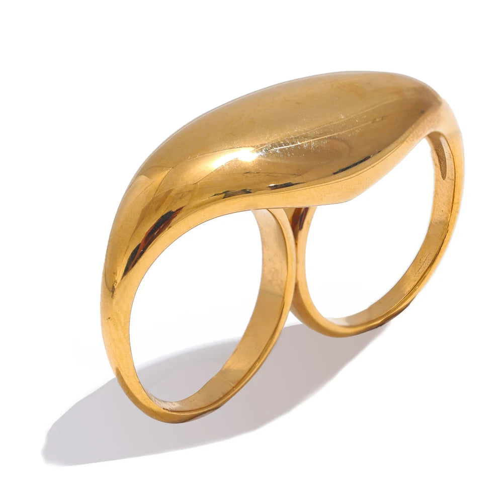 Stainless Steel Double Finger Ring