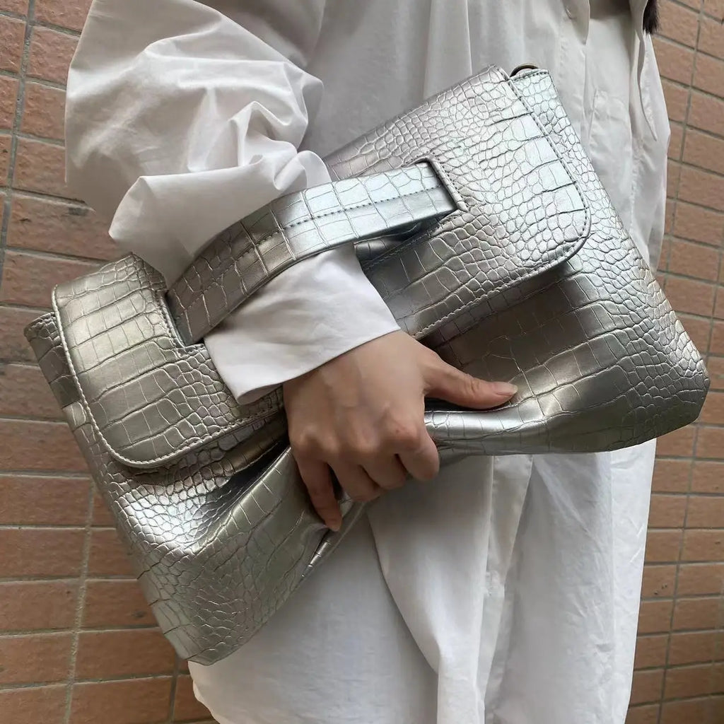 Crocodile Flip Top Handbag