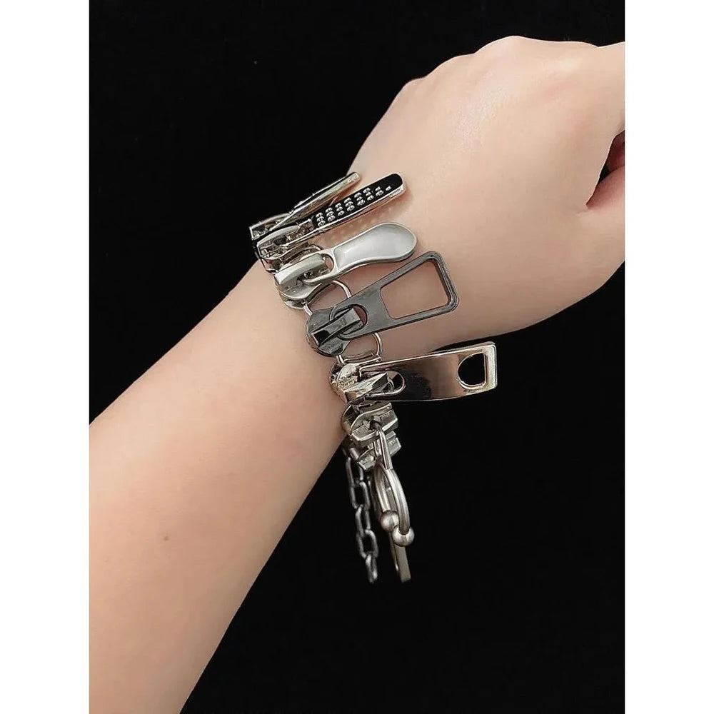 Zipper Fringe Choker and Bracelet