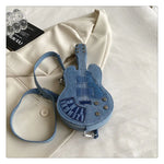 Kép betöltése a galériamegjelenítőbe: Denim Guitar Clutch
