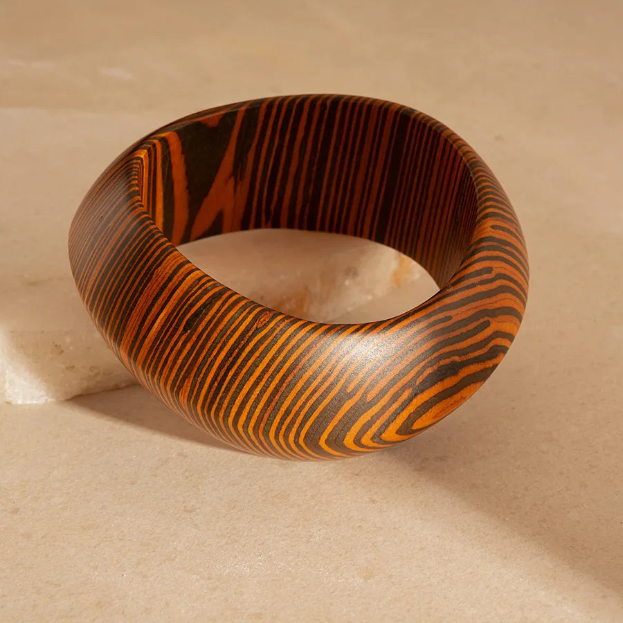 Wood Base Exaggerated Bangles