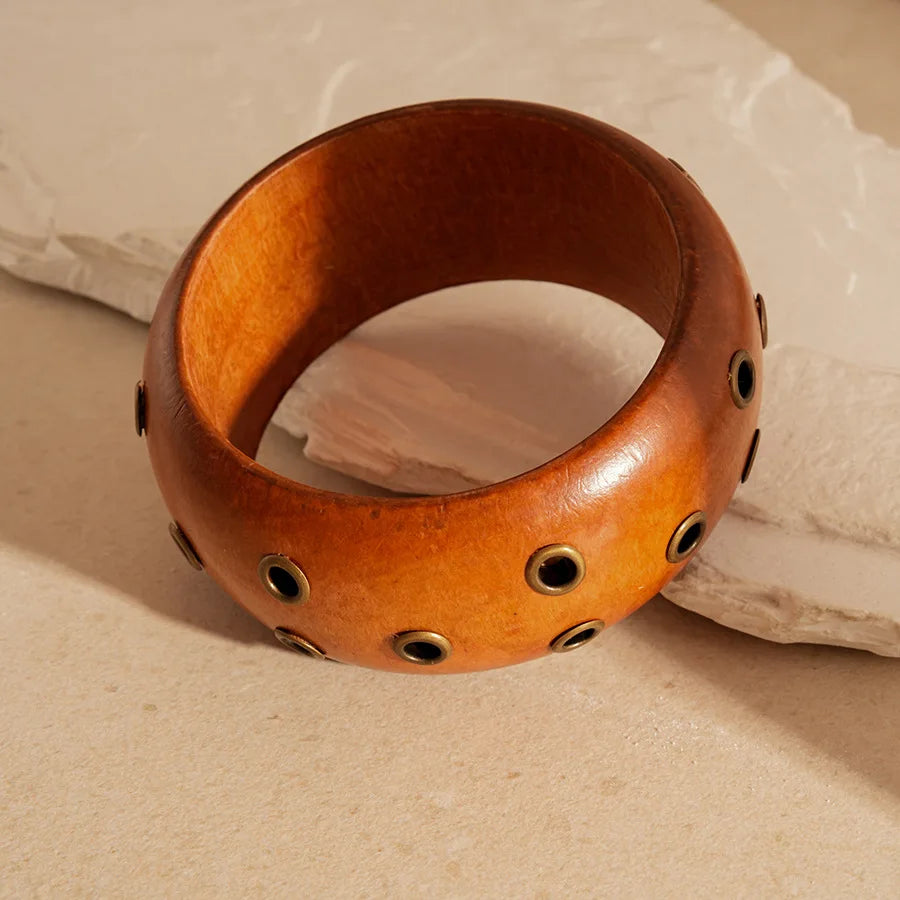Wood Base Exaggerated Bangles