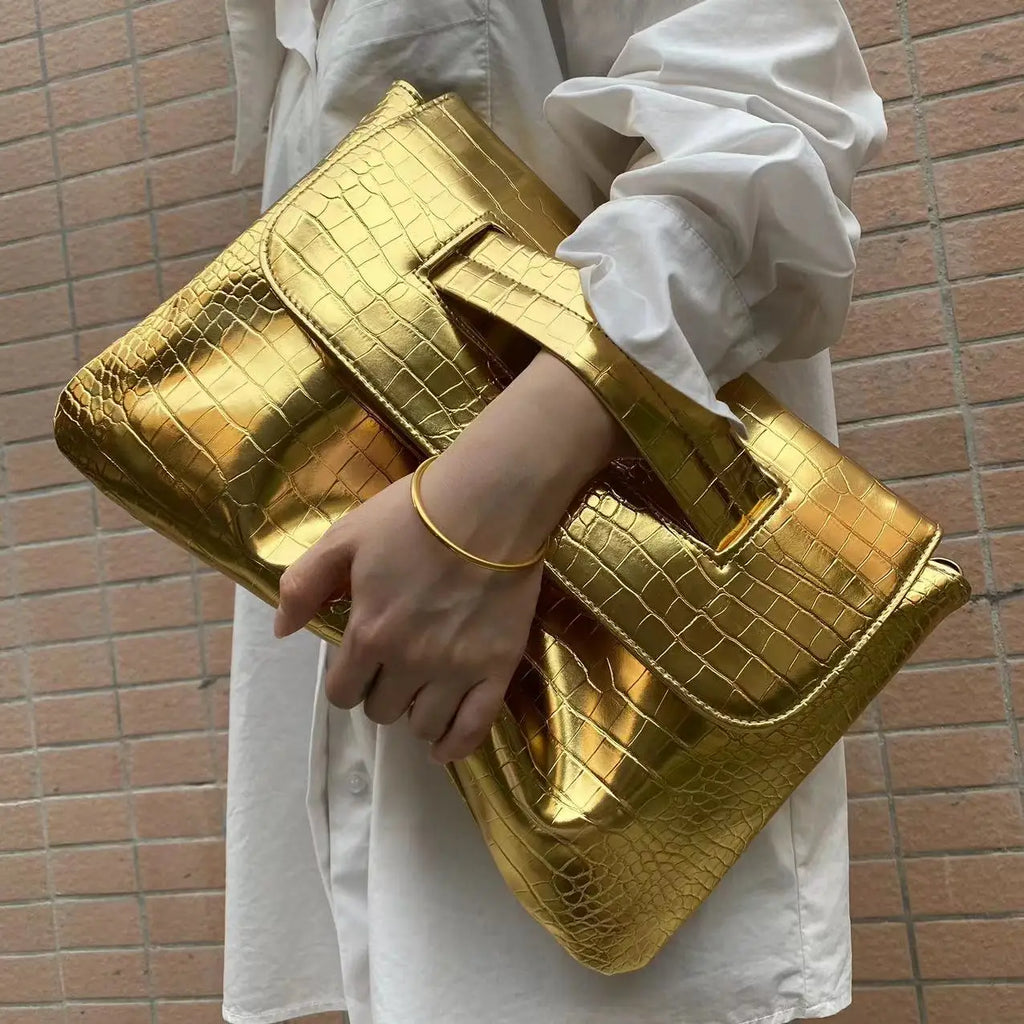 Crocodile Flip Top Handbag