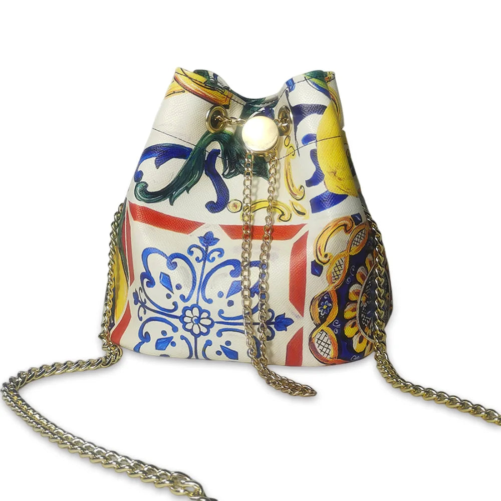 Textured Soft Leather Bucketbag
