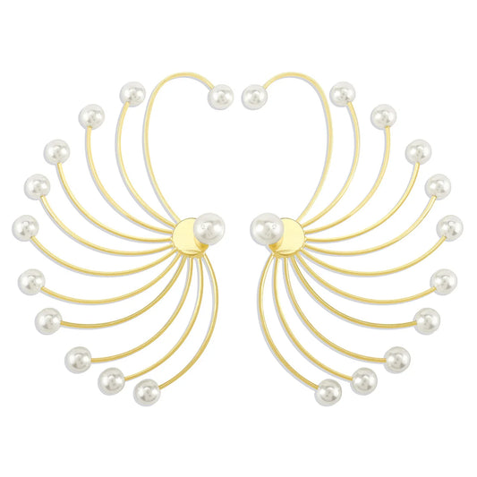 Fan Shaped Pearl Earrings