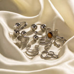 Load image into Gallery viewer, Silver Adjustable Open Rings
