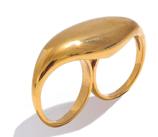 Stainless Steel Double Finger Ring