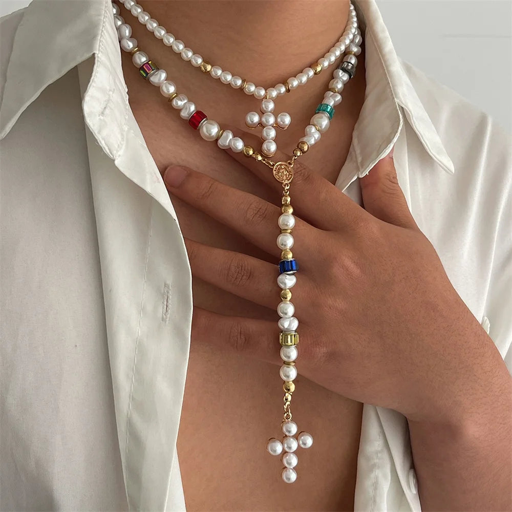 Elegant Pearl Tassel Necklace