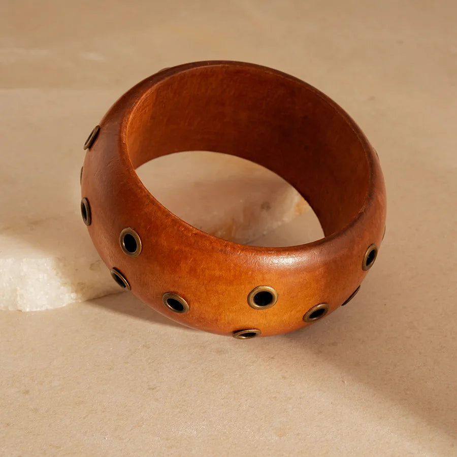 Wood Base Exaggerated Bangles