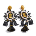 Portrait Tassel Drop Earrings