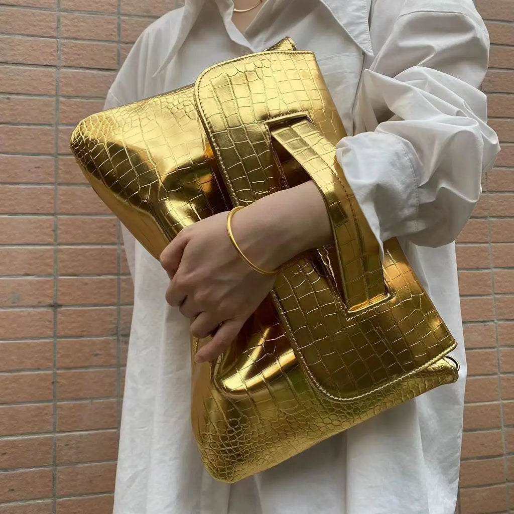 Crocodile Flip Top Handbag