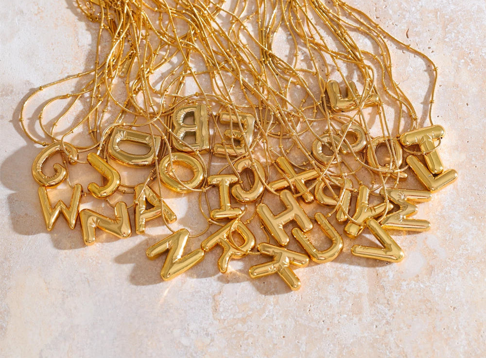 Waterproof Initial Pendant Necklace