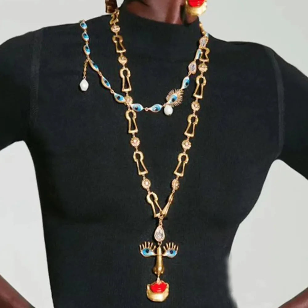 Red Lips Pendant Necklace